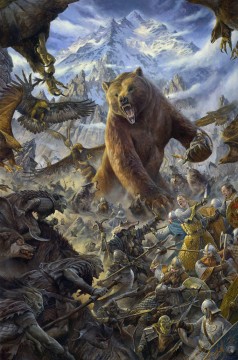 fantástico oso guerrero Pinturas al óleo